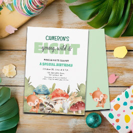 Cute Woodland Animals 8th Birthday Party  Kaart