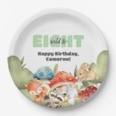 Cute Woodland Animals 8th Birthday Party Papieren Bordje (Voorkant)