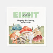Cute Woodland Animals 8th Birthday Party Servet (Voorkant)