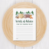 Cute Woodland Animals Advice Baby shower Informatiekaartje