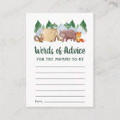 Cute Woodland Animals Advice Baby shower Informatiekaartje (Voorkant)