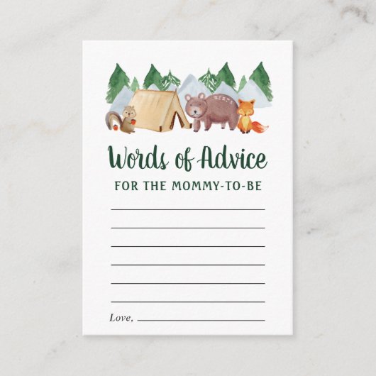 Cute Woodland Animals Advice Baby shower Informatiekaartje (Voorkant)