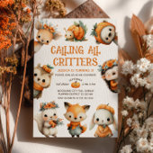 Cute Woodland Animals Autumn Fall Kids' Birthday Kaart