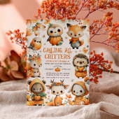 Cute Woodland Animals Autumn Fall Kids' Birthday  Kaart