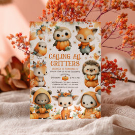 Cute Woodland Animals Autumn Fall Kids' Birthday  Kaart