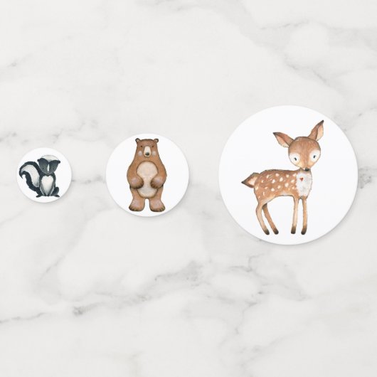 Cute Woodland Animals Baby Birthday Party Decor Confetti (Achterkanten)