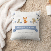 Cute Woodland Animals Baby Boy Announounge Pillow Kussen (Deken)