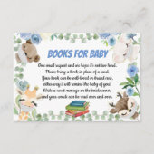 Cute Woodland Animals Baby Boy Book Request Card Informatiekaartje (Voorkant)