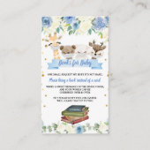 Cute Woodland Animals Baby Boy Book Request Card Informatiekaartje (Voorkant)