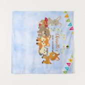Cute Woodland Animals Baby shower Backdrop Banner Wandkleed (Voorkant (horizontaal))