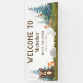 Cute Woodland Animals Baby shower Banner (Verticaal)