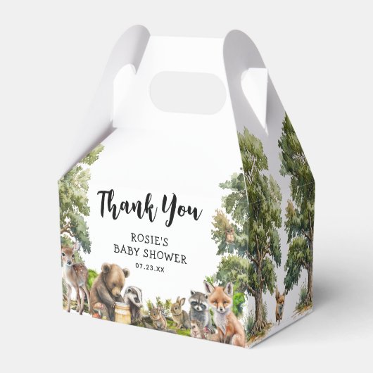 Cute Woodland Animals Baby shower Bedankdoosjes (Achterkant)