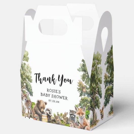 Cute Woodland Animals Baby shower Bedankdoosjes (Geopend)