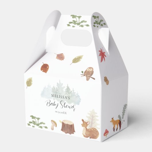 Cute Woodland Animals Baby shower Bedankdoosjes (Voorkant Zijde)
