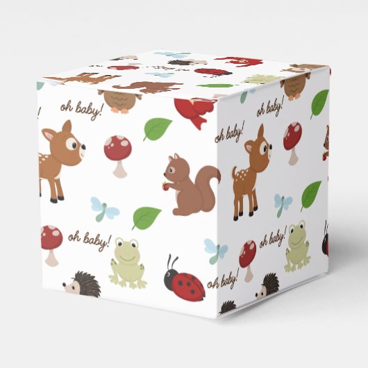 Cute Woodland Animals Baby shower Bedankdoosjes (Voorkant Zijde)