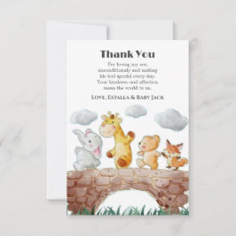 Cute Woodland Animals Baby shower Bedankkaart