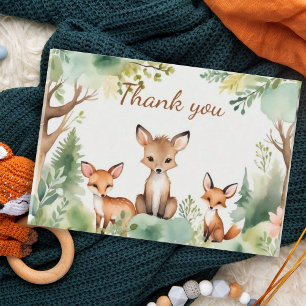 Cute Woodland Animals Baby Shower Bedankkaart