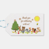 Cute Woodland Animals Baby shower Cadeaulabel (Achterkant Horizontaal)