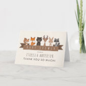 Cute Woodland Animals Baby shower | Dank u wel Bedankkaart (Voorkant)