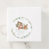 Cute Woodland Animals Baby shower Greenery Bedankjes Labels (In situ)