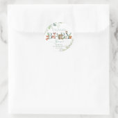 Cute Woodland Animals Baby shower Greenery Favor Ronde Sticker (Tas)