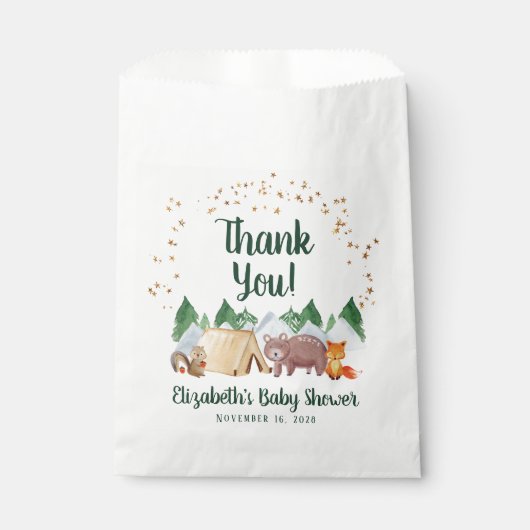 Cute Woodland Animals Baby shower Hartelijk dank Bedankzakje (Voorkant)