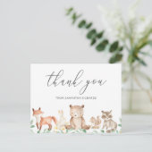 Cute Woodland Animals Baby shower Hartelijk dank Briefkaart (Staand voorkant)