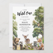 Cute Woodland Animals Baby shower Kaart (Voorkant)