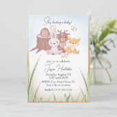 Cute Woodland Animals Baby shower Kaart (Staand voorkant)