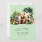 Cute Woodland Animals Baby shower Kaart (Voorkant)