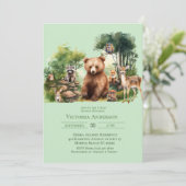Cute Woodland Animals Baby shower Kaart (Staand voorkant)