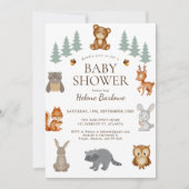 Cute Woodland Animals Baby shower Kaart (Voorkant)