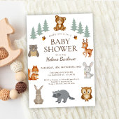 Cute Woodland Animals Baby shower Kaart