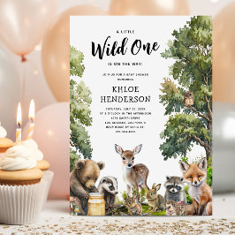 Cute Woodland Animals Baby shower Kaart