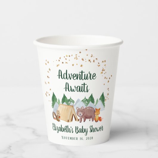 Cute Woodland Animals Baby shower Papieren Bekers (Voorkant)