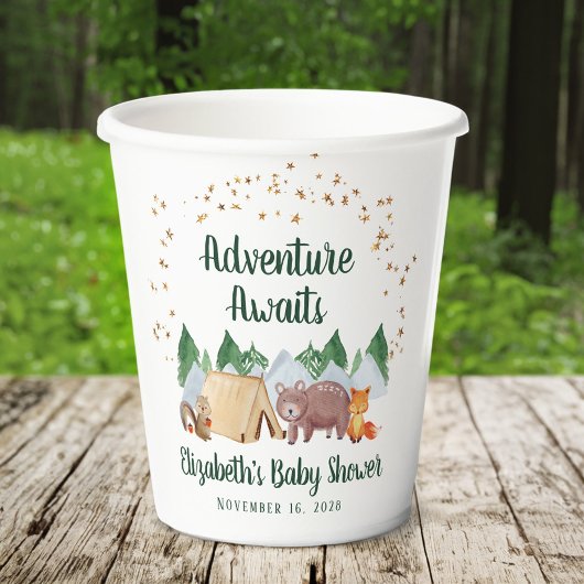 Cute Woodland Animals Baby shower Papieren Bekers
