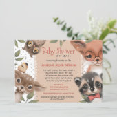Cute Woodland Animals Baby shower per mail Kaart (Staand voorkant)