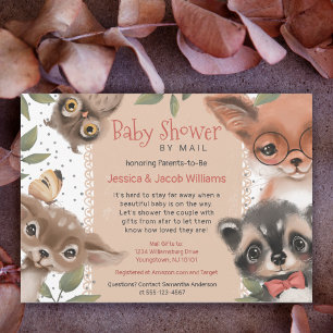 Cute Woodland Animals Baby shower per mail Kaart