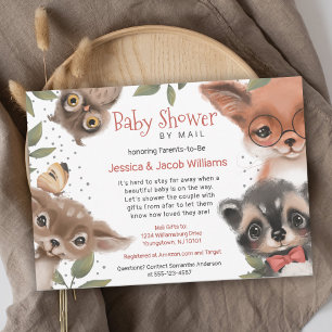 Cute Woodland Animals Baby shower per mail Kaart