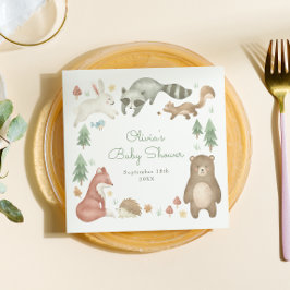 Cute Woodland Animals Baby shower Servet