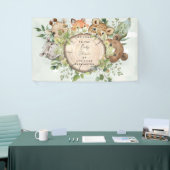 Cute Woodland Animals Baby shower Spandoek (Beurs)