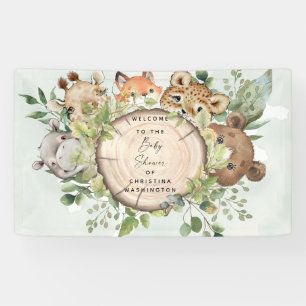 Cute Woodland Animals Baby shower Spandoek