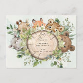 Cute Woodland Animals Baby shower Uitnodiging Briefkaart (Voorkant)