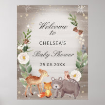 Cute Woodland Animals Baby shower Welkom
