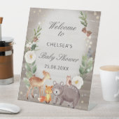 Cute Woodland Animals Baby shower Welkom Reclamebord Met Voetstuk (Insitu)