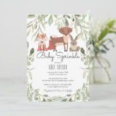 Cute Woodland Animals Baby Sprinkle / Shower Kaart (Staand voorkant)
