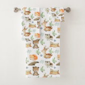Cute Woodland Animals Bad Handdoek (Insitu)