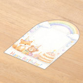 Cute Woodland Animals Birthday Acrylic Invitation Acryl Uitnodigingen (Laagn)