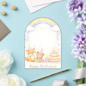 Cute Woodland Animals Birthday Acrylic Invitation Acryl Uitnodigingen (Insitu (Huwelijk))