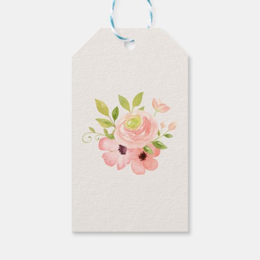 Cute Woodland Animals Bloemige Baby Shower Cadeaulabel (Achterkant)